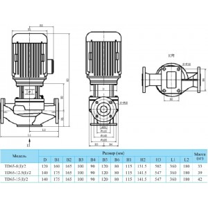 Вертикальный одноступенчатый циркуляционный насос CNP TD 65-12,5(I)/2 SWSCJ